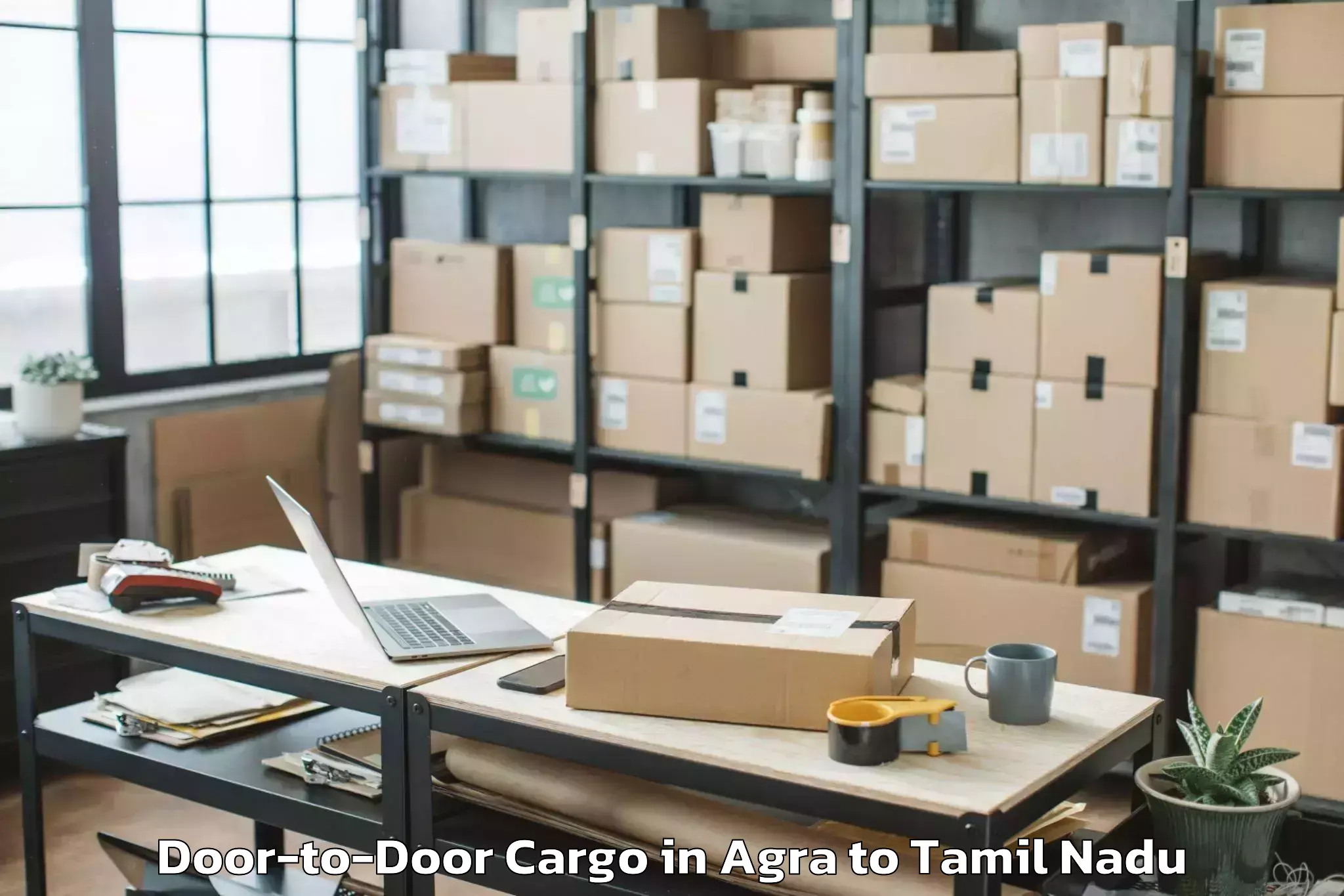 Book Agra to Vr Mall Chennai Door To Door Cargo Online